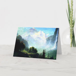 Cartão Bierstadt - Staubbach Falls perto de Lauterbrunnen