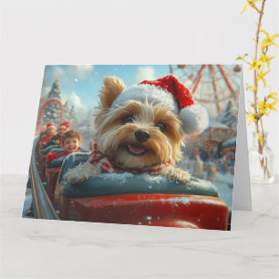 Cartão Biewer Terrier Cão Montanha-russa Natal