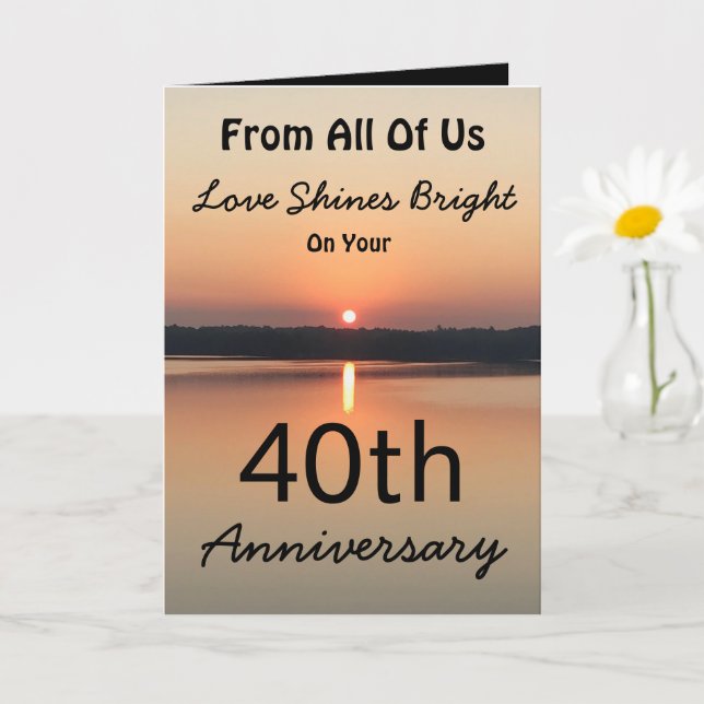 Cartão BIG 40º Aniversário de Todo Amor Brilha (Planta pequena)