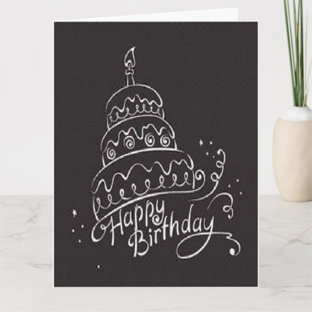 Cartão Big Beautiful Black Happy Birthday Card (Frente)