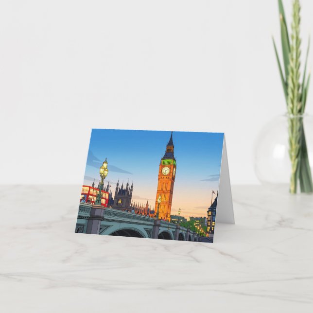 Cartão Big Ben Westminster view greeting card (Frente)