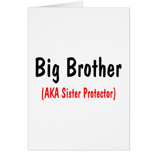 Cartão Big brother (AKA protetor da irmã) (Frente)