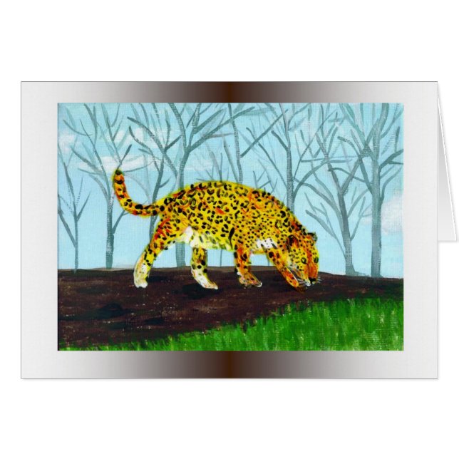 Cartão Big Cat Art Jaguar (Frente Horizontal)