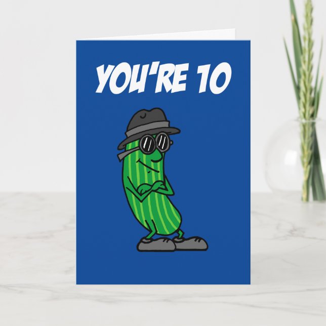 Cartão Big Dill 10th Birthday Pickle Pun (Frente)