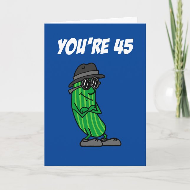 Cartão Big Dill 45th Birthday Pickle Pun (Frente)