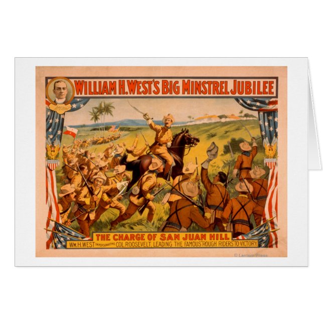 Cartão Big Minstrel Jubilee Charge of San Juan Hill (Frente Horizontal)