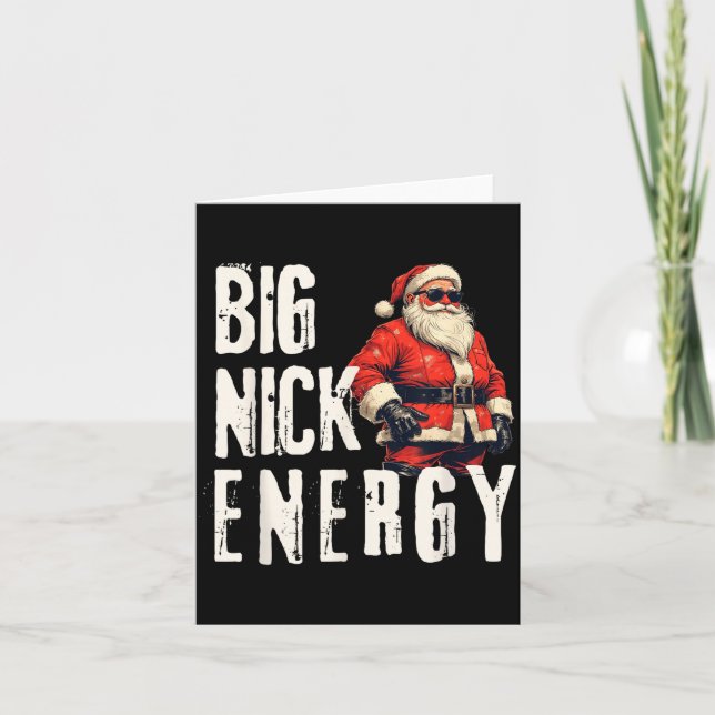 Cartão Big Nick Energy Funny Santa Christmas  (Frente)