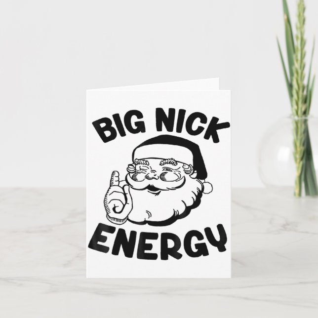 Cartão Big Nick Energy Funny Santa Christmas  (Frente)