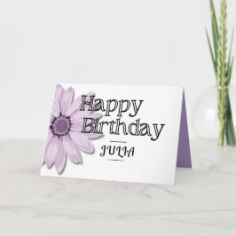 Cartão Big Pink Daisy Chic Feliz Aniversário Nome Persona