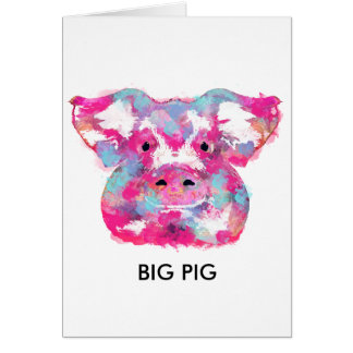 Cartão Big pink pig dirty ego