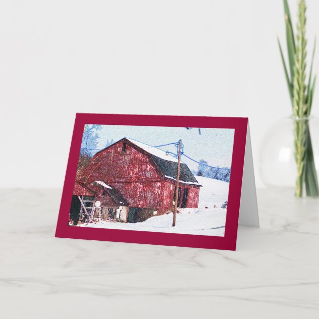 Cartão Big Red Barn on the National Pike (Frente)