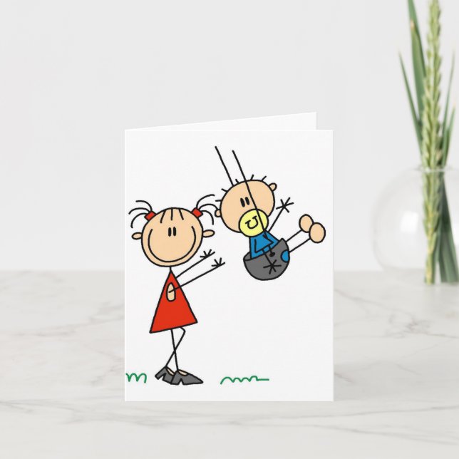 Cartão Big Sis Little Brother  Note Card (Frente)