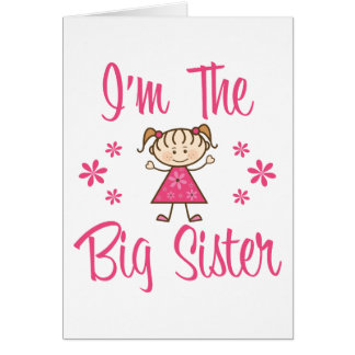 Cartão Big Sis Pink Girl