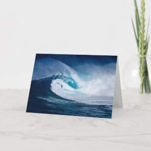 Cartão Big Wave Surfer Surfboarding Ocean Blank Notecard