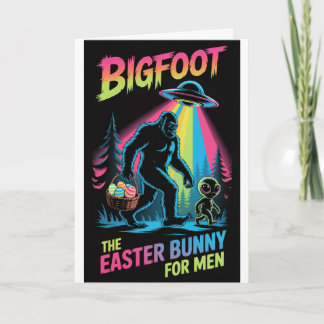 Cartão Bigfoot Alien Easter Bunny Card Funny Cryptid 