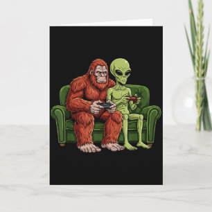Cartão Bigfoot Alien Jogos de Vídeo Jogos Sasquatch Ufo H