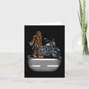 Cartão Bigfoot Andando Em Uma Bicicleta De Moto Tentando