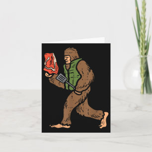 Cartão Bigfoot Barbecue Churrasco Sasquatch Meat Grieling
