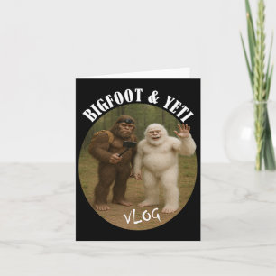 Cartão Bigfoot E Amigo Vlog Engraçado Acampando Selfi