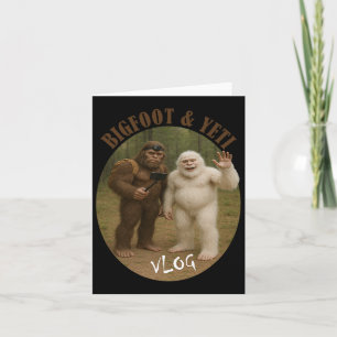 Cartão Bigfoot E Amigo Vlog Funny Meme Caminhando Selfie