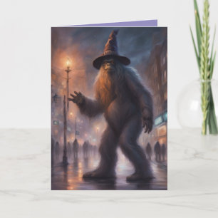 Cartão BigFoot FelizHallowNatimás saudação engraçada