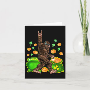 Cartão Bigfoot Happy Dia de São Patrício Camisa Engraçado