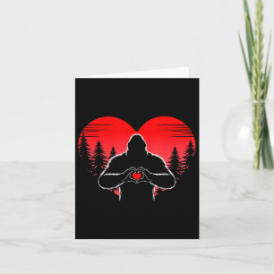 Cartão Bigfoot Heart Happy Valentines Day Sasquatch Love