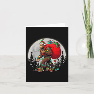 Cartão Bigfoot Papai noel Árvore de Natal Luz Engraçada X