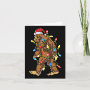 Cartão Bigfoot Papais noeis Árvore de Natal Luzes Xmas Ho