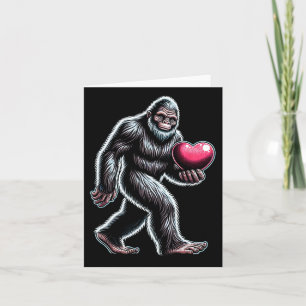 Cartão Bigfoot Sasquatch Divertido Coração Homem Meninos 