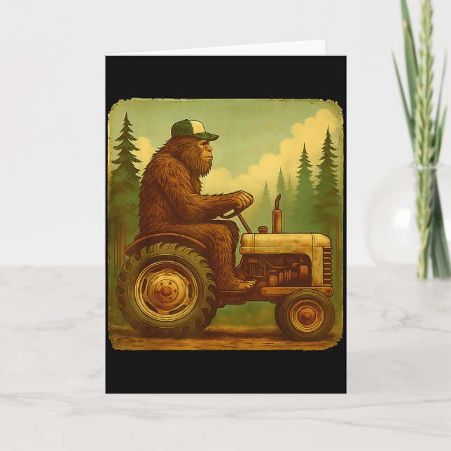 Cartão Bigfoot Tractor Farmer Design For Men Farming Farm (Frente)