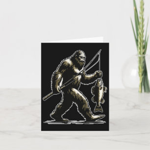 Cartão Bigfoot Walleye caçando Angler Sasquatch Walleye F