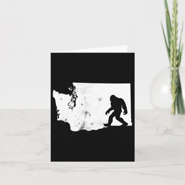 Cartão Bigfoot Washington State Map Sasquatch Men (Frente)