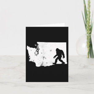 Cartão Bigfoot Washington State Map Sasquatch Men