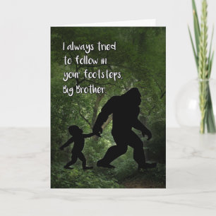 Cartão Bigfoot with Child Birthday for Brother