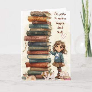 Cartão Bigger Bookshelf Greeting Card