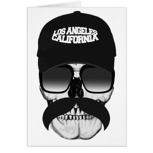 Cartão Bigode Califórnia do crânio