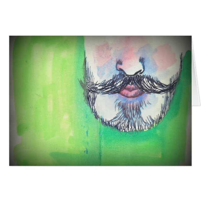 Cartão Bigode e Goatee (Frente Horizontal)