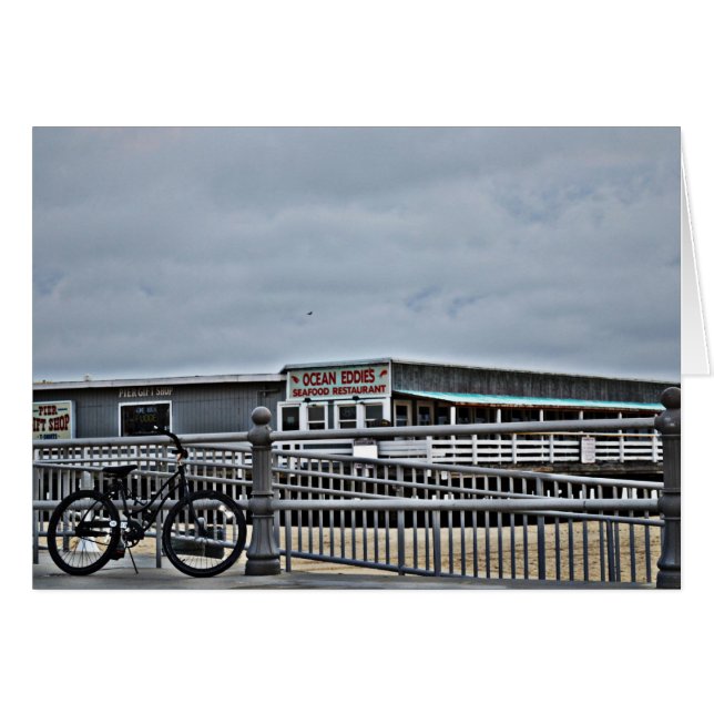 Cartão Bike On The Boardwalk de Shirley Taylor (Frente Horizontal)