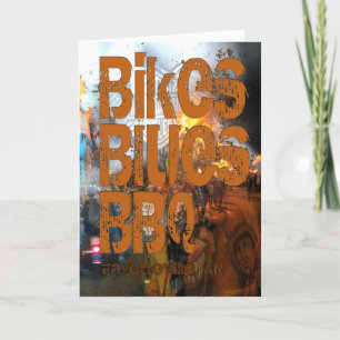 Cartão Bikes, Blues, BBQ greetings