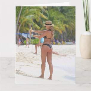 CARTÃO BIKINI BIG BOTTOM GIRL ENGRAÇADA ANIVERSÁRIO BARDS