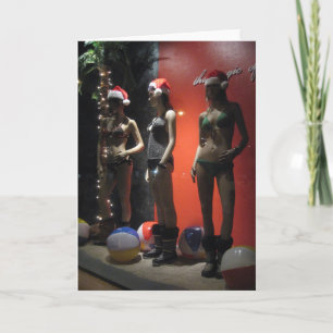 Cartão Bikinis de Natal e Boots