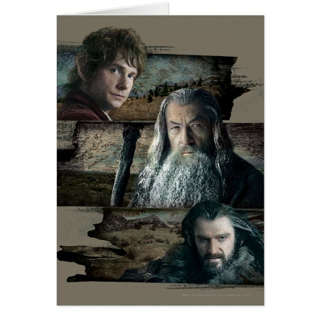 Cartão BILBO BAGGINS™, Gandalf, THORIN OAKENSHIELD™ (Frente)