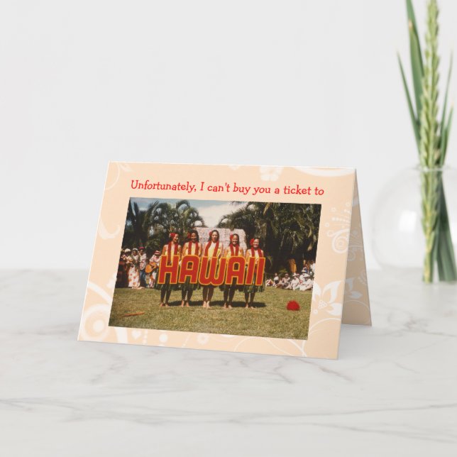 Cartão Bilhete de Aniversário para o Havaí (Frente)