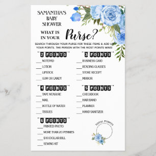 Cartão bilíngue de chuveiro O que tem na sua bolsa