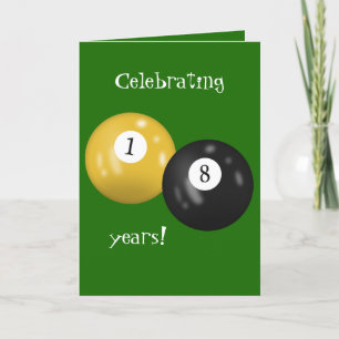 Cartão Billiard Balls 18º aniversário