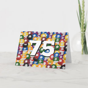 Cartão Billiard Balls para o 75º aniversário