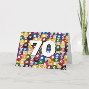 Cartão Billiard Balls Para O Aniversário De 70