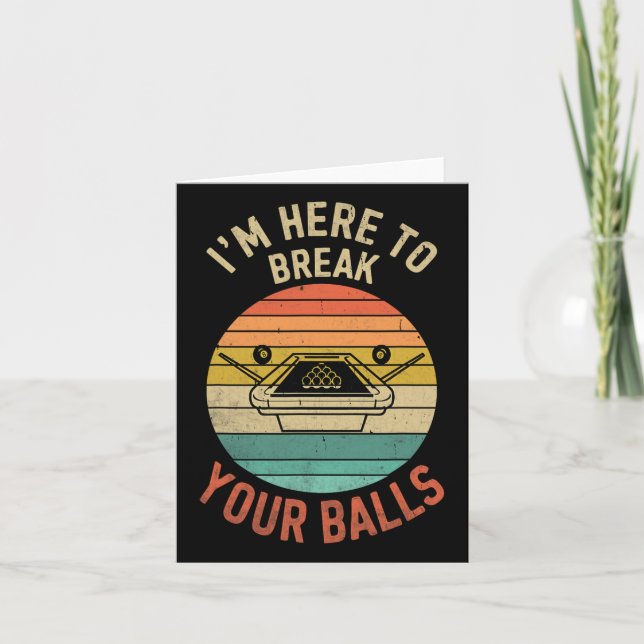 Cartão Billiard Piscina Player Billiard Aqui Para Quebrar (Frente)