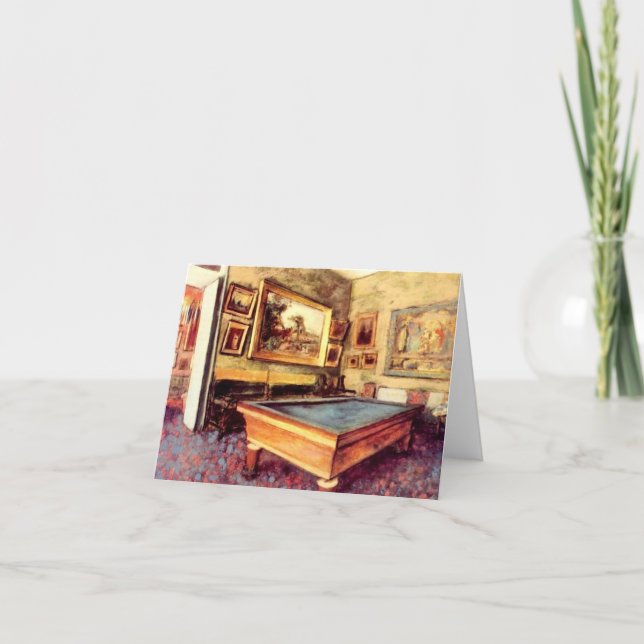 Cartão Billiard Room by Degas Notecard (Frente)